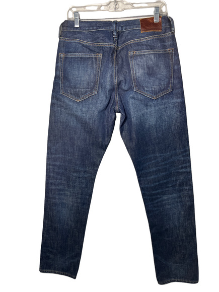 AllSaints Mens size 32 x 32 Rigg Fit Blue Button Fly Straight Leg Denim Jeans - Picture 8 of 11